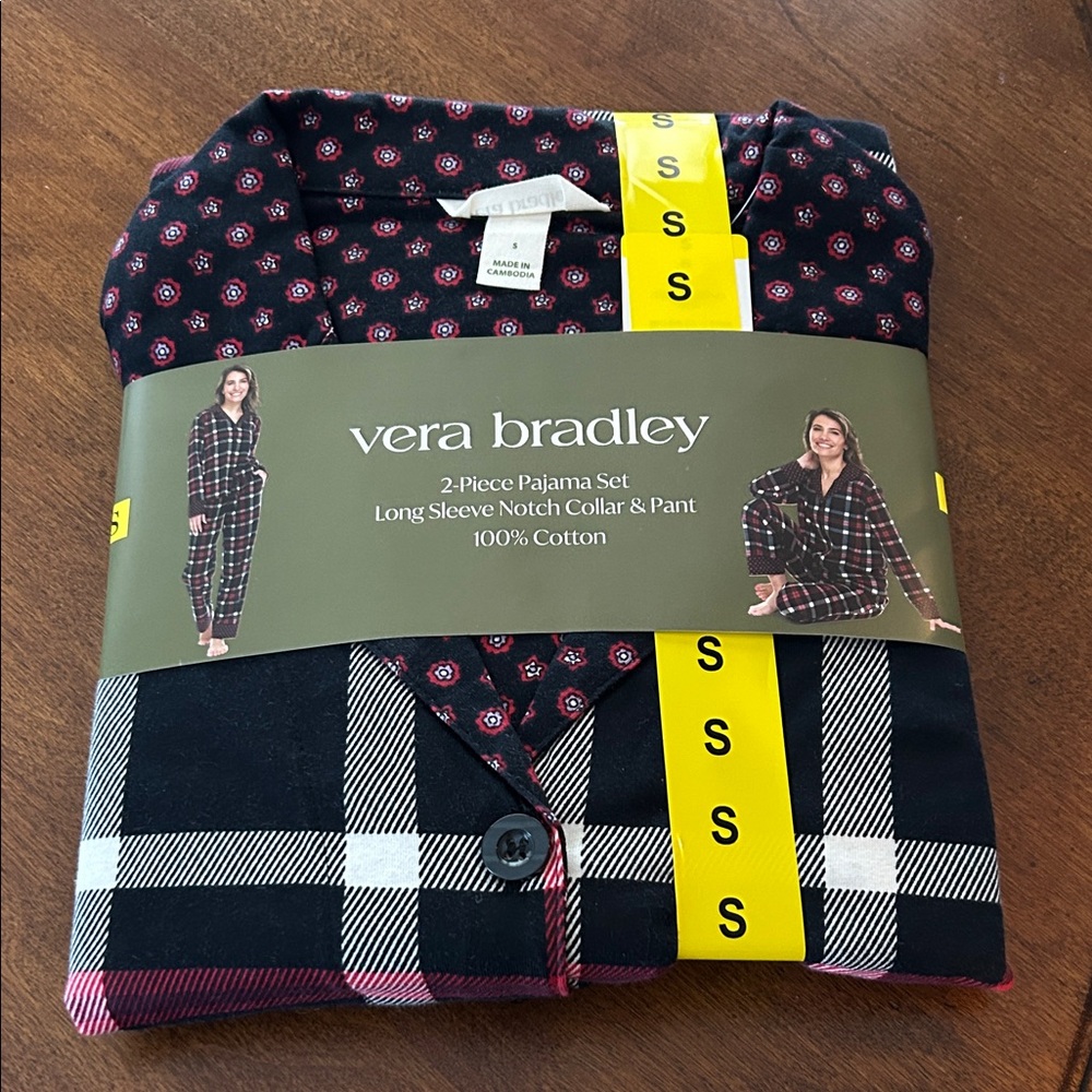 Vera Bradley Black and Red Plaid Pajama Set